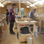 Logging and sampling core in the AngloGold core shed/office.